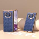 For Huawei Mate X5 Nano Plating Weave Plaid Texture PU Phone Case(Blue) - 2