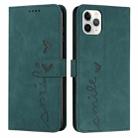 For iPhone 15 Pro Max Skin Feel Heart Pattern Leather Phone Case(Green) - 1