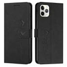 For iPhone 15 Pro Skin Feel Heart Pattern Leather Phone Case(Black) - 1