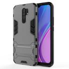 For Xiaomi Redmi 9 PC + TPU Shockproof Protective Case with Invisible Holder(Grey) - 1