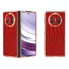 For Huawei Mate X5 Nano Plating Genuine Leather Crocodile Pattern Phone Case(Red) - 1