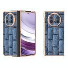 For Huawei Mate X5 Nano Plating Genuine Leather Mahjong Texture Phone Case(Blue) - 1