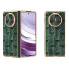 For Huawei Mate X5 Nano Plating Genuine Leather Mahjong Texture Phone Case(Green) - 1