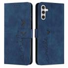 For Samsung Galaxy S23 FE 5G Skin Feel Heart Pattern Leather Phone Case(Blue) - 1