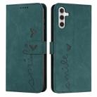 For Samsung Galaxy S23 FE 5G Skin Feel Heart Pattern Leather Phone Case(Green) - 1