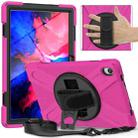 For Lenovo Tab P11 Silicone Hybrid PC Tablet Case with Grip & Shoulder Strap(Rose Red) - 1