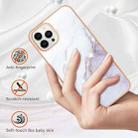 For iPhone 16 Pro Max Electroplating Marble Pattern Dual-side IMD TPU Shockproof Phone Case (White 006) - 2