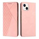 For iPhone 15 Plus Diamond Splicing Skin Feel Magnetic Leather Phone Case(Rose Gold) - 1