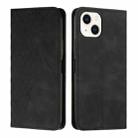 For iPhone 15 Plus Diamond Splicing Skin Feel Magnetic Leather Phone Case(Black) - 1