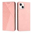 For iPhone 15 Diamond Splicing Skin Feel Magnetic Leather Phone Case(Rose Gold) - 1