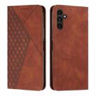 For Samsung Galaxy M15 / F15 Diamond Splicing Skin Feel Magnetic Leather Phone Case(Brown) - 1