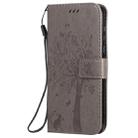 For Motorola Moto G8 Power Tree & Cat Embossed Pattern Horizontal Flip Leather Case with Holder & Card Slots & Wallet & Lanyard(Grey) - 1