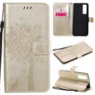 For Huawei Nova 7 Tree & Cat Embossed Pattern Horizontal Flip Leather Case with Holder & Card Slots & Wallet & Lanyard(Gold) - 1