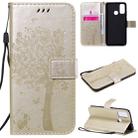 For Huawei P Smart 2020 Tree & Cat Embossed Pattern Horizontal Flip Leather Case with Holder & Card Slots & Wallet & Lanyard(Gold) - 1