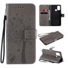 For Huawei Honor 9A Tree & Cat Embossed Pattern Horizontal Flip Leather Case with Holder & Card Slots & Wallet & Lanyard(Grey) - 1