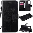 For Huawei Honor 30 Pro Tree & Cat Embossed Pattern Horizontal Flip Leather Case with Holder & Card Slots & Wallet & Lanyard(Black) - 1