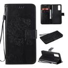 For Huawei Honor 30 Tree & Cat Embossed Pattern Horizontal Flip Leather Case with Holder & Card Slots & Wallet & Lanyard(Black) - 1