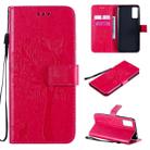 For Huawei Honor Play4T Pro Tree & Cat Embossed Pattern Horizontal Flip Leather Case with Holder & Card Slots & Wallet & Lanyard(Rose Red) - 1