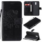 For Nokia 2.3 Tree & Cat Embossed Pattern Horizontal Flip Leather Case with Holder & Card Slots & Wallet & Lanyard(Black) - 1