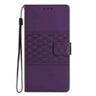 For iPhone 16 Diamond Embossed Skin Feel Leather Phone Case(Purple) - 2