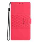 For iPhone 16 Diamond Embossed Skin Feel Leather Phone Case(Red) - 2