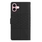 For iPhone 16 Diamond Embossed Skin Feel Leather Phone Case(Black) - 3