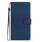 For iPhone 16 Plus Diamond Embossed Skin Feel Leather Phone Case(Dark Blue) - 2