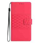 For iPhone 16 Plus Diamond Embossed Skin Feel Leather Phone Case(Red) - 2