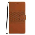 For iPhone 16 Pro Max Diamond Embossed Skin Feel Leather Phone Case(Brown) - 2