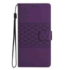 For iPhone 16 Pro Max Diamond Embossed Skin Feel Leather Phone Case(Purple) - 2