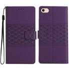 For iPhone 16e Diamond Embossed Skin Feel Leather Phone Case(Purple) - 1