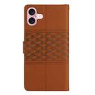 For iPhone 17 Diamond Embossed Skin Feel Leather Phone Case(Brown) - 3