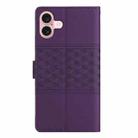 For iPhone 17 Diamond Embossed Skin Feel Leather Phone Case(Purple) - 3