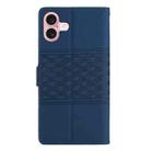 For iPhone 17 Diamond Embossed Skin Feel Leather Phone Case(Dark Blue) - 3