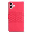 For iPhone 17 Diamond Embossed Skin Feel Leather Phone Case(Red) - 3