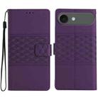 For iPhone 17 Air Diamond Embossed Skin Feel Leather Phone Case(Purple) - 1