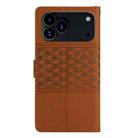 For iPhone 17 Pro Diamond Embossed Skin Feel Leather Phone Case(Brown) - 3