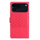For iPhone 17 Pro Diamond Embossed Skin Feel Leather Phone Case(Red) - 3