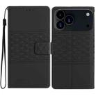 For iPhone 17 Pro Diamond Embossed Skin Feel Leather Phone Case(Black) - 1