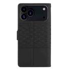 For iPhone 17 Pro Diamond Embossed Skin Feel Leather Phone Case(Black) - 3