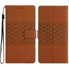 For iPhone 17 Pro Max Diamond Embossed Skin Feel Leather Phone Case(Brown) - 1