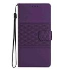 For iPhone 17 Pro Max Diamond Embossed Skin Feel Leather Phone Case(Purple) - 2
