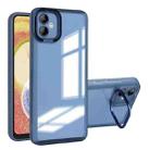 For Samsung Galaxy A04 4G Invisible Lens Bracket Matte Transparent Phone Case(Blue) - 1