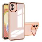 For Samsung Galaxy A04e 4G Invisible Lens Bracket Matte Transparent Phone Case(Pink) - 1