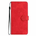 For iPhone 16 Plus Flower Embossing Pattern Leather Phone Case(Red) - 2