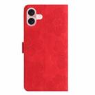 For iPhone 16 Plus Flower Embossing Pattern Leather Phone Case(Red) - 3