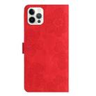 For iPhone 16 Pro Flower Embossing Pattern Leather Phone Case(Red) - 3