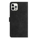 For iPhone 16 Pro Flower Embossing Pattern Leather Phone Case(Black) - 3