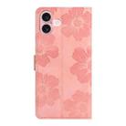 For iPhone 17 Flower Embossing Pattern Leather Phone Case(Pink) - 3