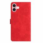 For iPhone 17 Flower Embossing Pattern Leather Phone Case(Red) - 3
